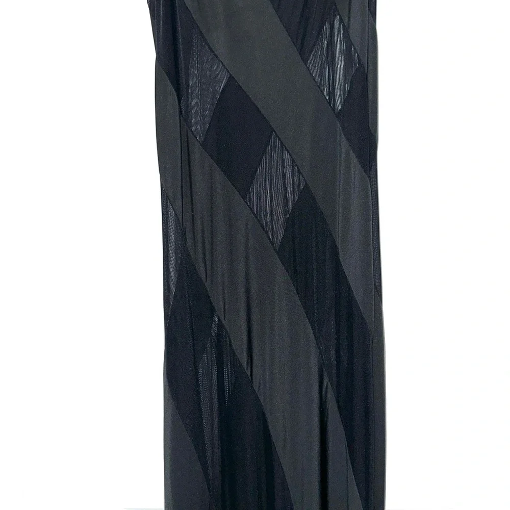Frederick's of Hollywood Black Sheer Cutout Maxi Chemise